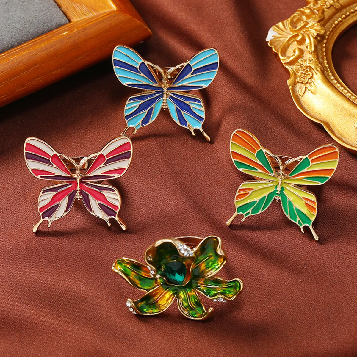 Sweet Flower Butterfly Alloy Unisex Open Rings