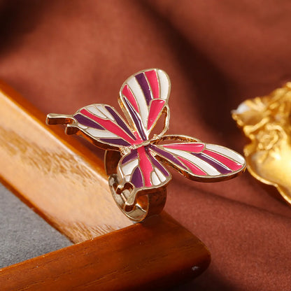 Sweet Flower Butterfly Alloy Unisex Open Rings