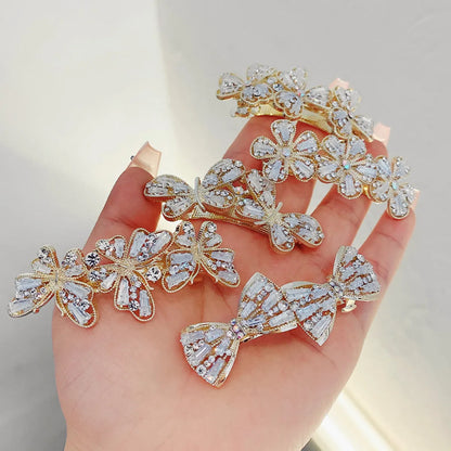 Sweet Flower Butterfly Bow Knot Alloy Rhinestone Hair Clip