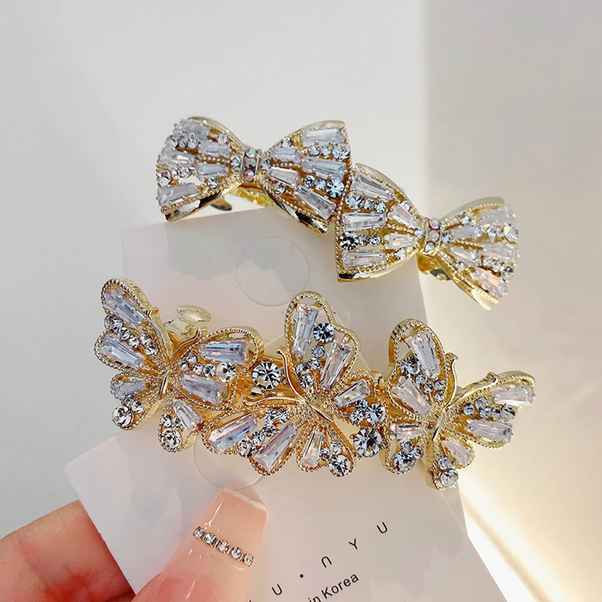 Sweet Flower Butterfly Bow Knot Alloy Rhinestone Hair Clip