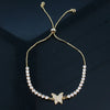Sweet Flower Butterfly Copper Plating Inlay Zircon Bracelets