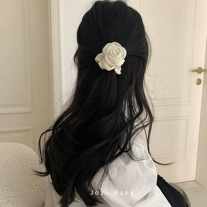 Sweet Flower Cloth Epoxy Hair Clip Hair Tie 1 Piece