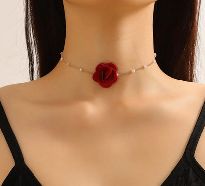 Sweet Flower Cloth Women'S Choker