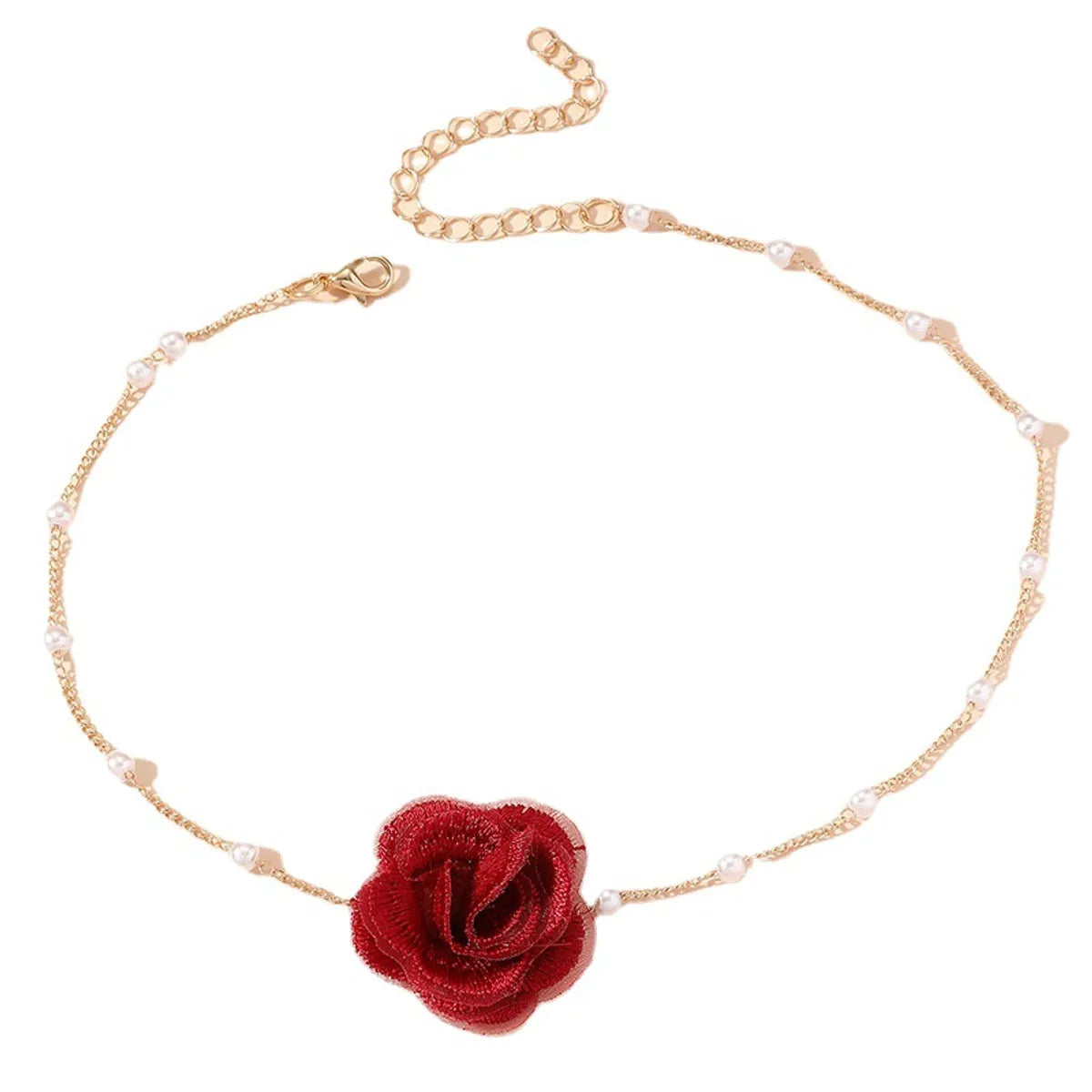 Sweet Flower Cloth Women'S Choker