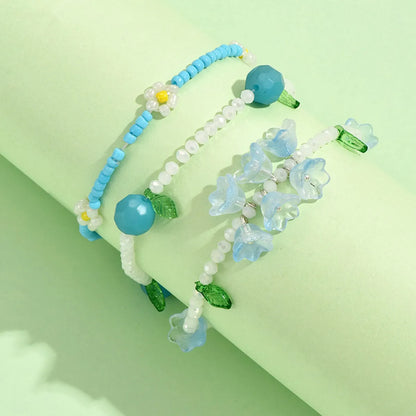 Sweet Flower Crystal Seed Bead Beaded Women's Bracelets