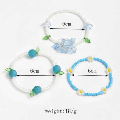 Sweet Flower Crystal Seed Bead Beaded Women's Bracelets