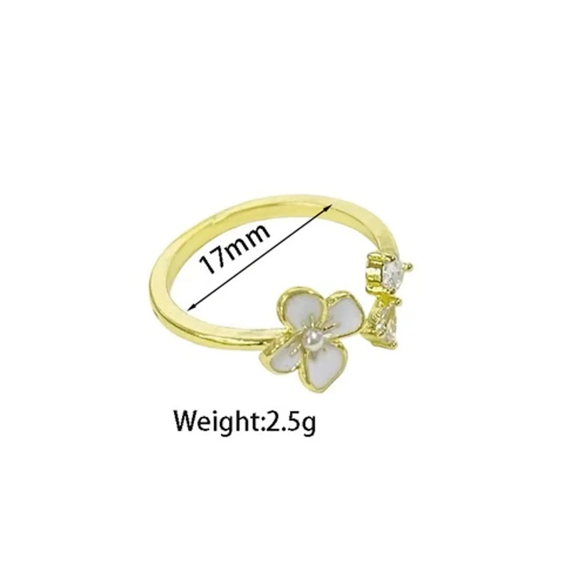 Sweet Flower Gold Plated Alloy Wholesale Open Rings