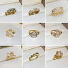 Sweet Flower Metal Plating Inlay Pearl Zircon Gold Plated Women's Open Ring