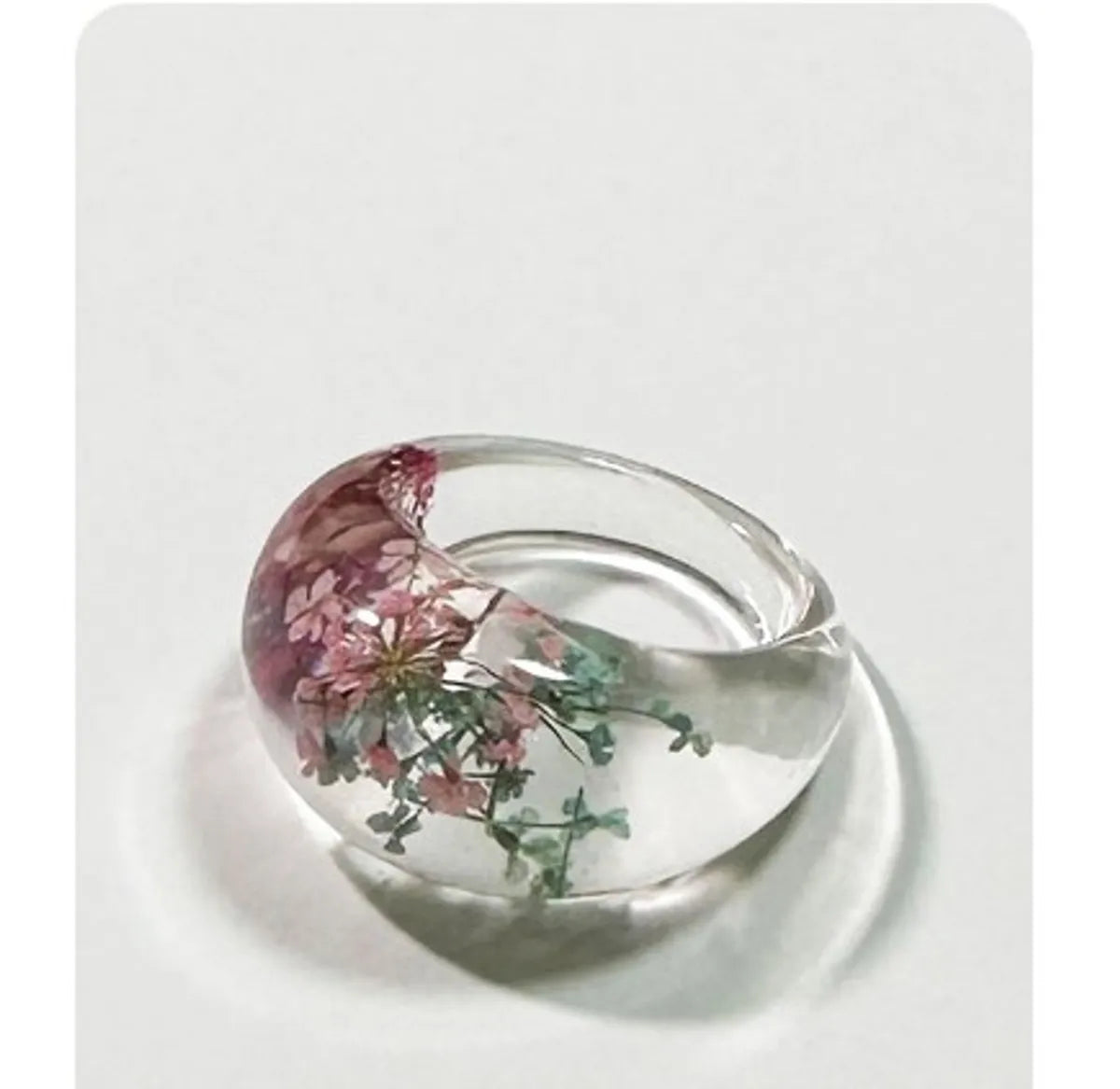 Sweet Flower Resin Epoxy Women'S Rings