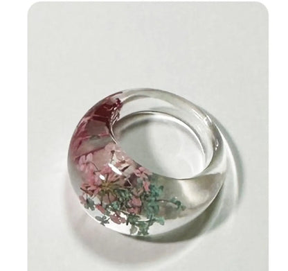 Sweet Flower Resin Epoxy Women'S Rings