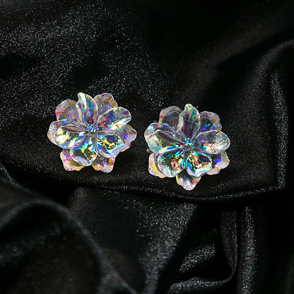 1 Pair Sweet Flower Plating Resin Ear Studs