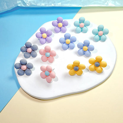 Sweet Flower Resin Women'S Ear Studs