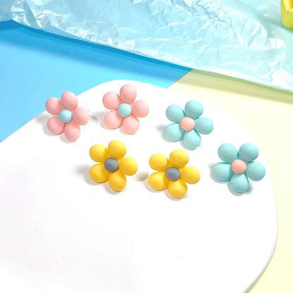 Sweet Flower Resin Women'S Ear Studs