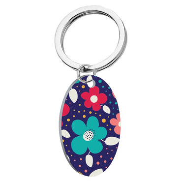 Sweet Flower Stainless Steel Bag Pendant Keychain