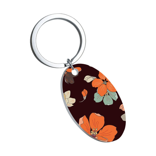 Sweet Flower Stainless Steel Bag Pendant Keychain