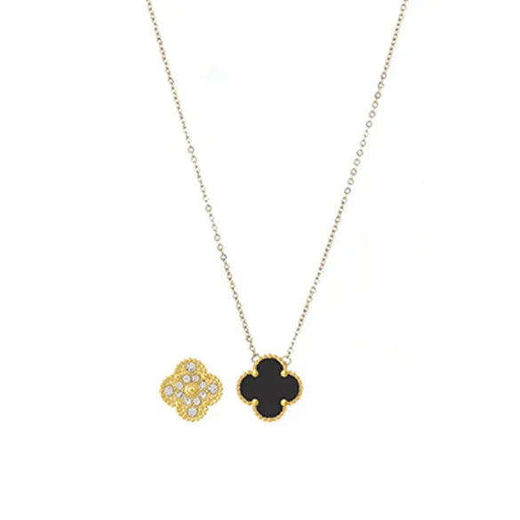 Sweet Four Leaf Clover Titanium Steel Plating 18k Gold Plated Bracelets