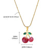Sweet Fruit Pattern Resin Pendant Stainless Steel Necklace With Electroplating