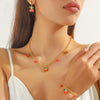 Sweet Fruit Shaped Stainless Steel Women's Earrings With Electroplating