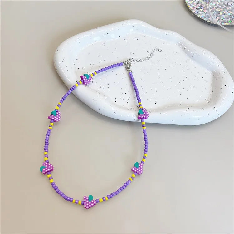 Sweet Fruit Soft Clay Beaded Women'S Necklace