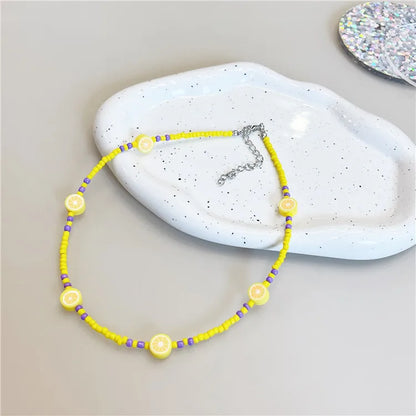 Sweet Fruit Soft Clay Beaded Women'S Necklace