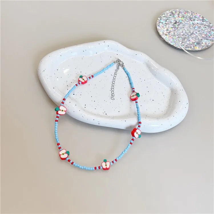 Sweet Fruit Soft Clay Beaded Women'S Necklace