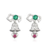 Sweet Geometric Christmas Tree Bell Earrings With Copper Inlay And Zircon Accents For Women