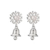 Sweet Geometric Christmas Tree Bell Earrings With Copper Inlay And Zircon Accents For Women