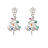 Sweet Geometric Christmas Tree Bell Earrings With Copper Inlay And Zircon Accents For Women