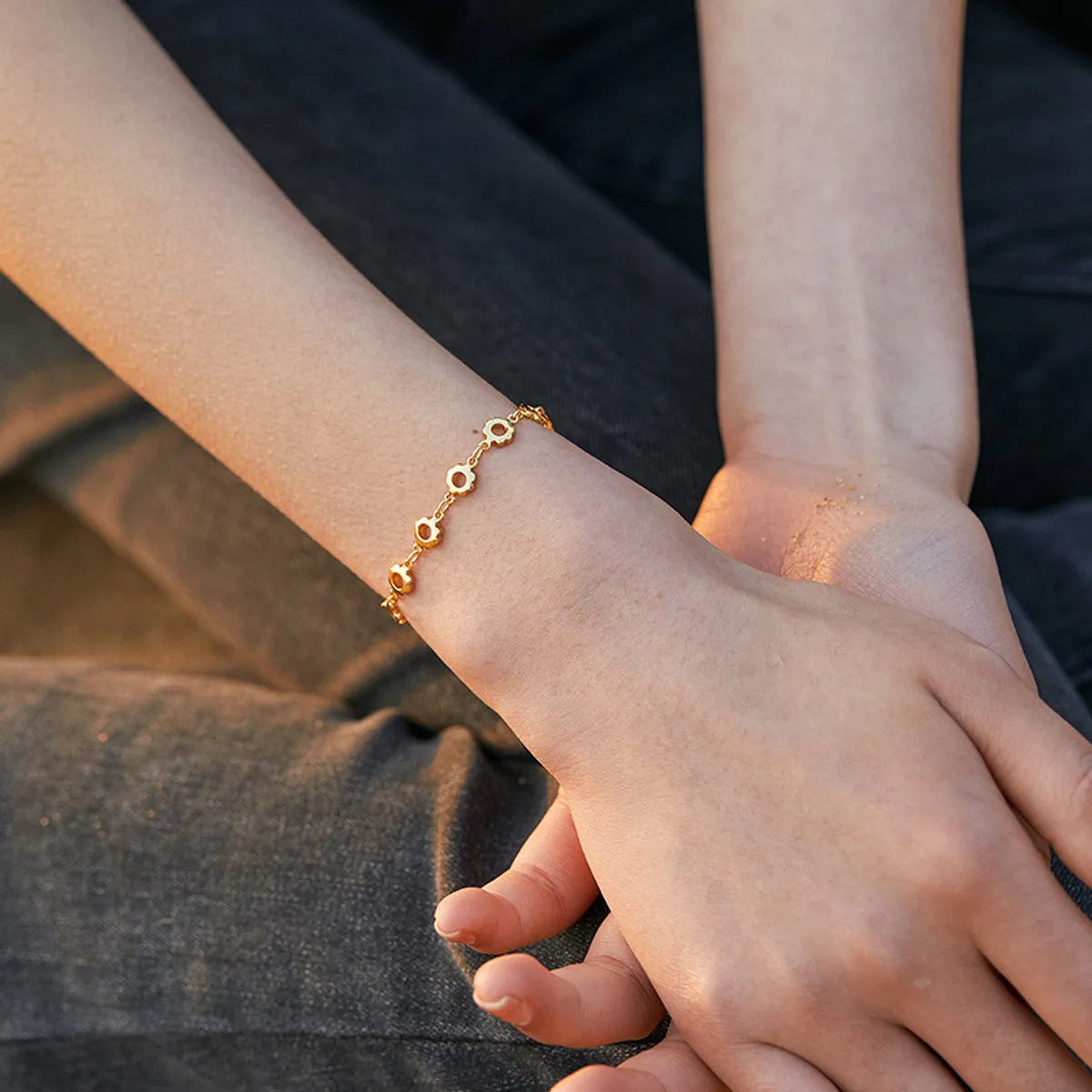 Sweet Geometric Copper Plating 18k Gold Plated Bracelets