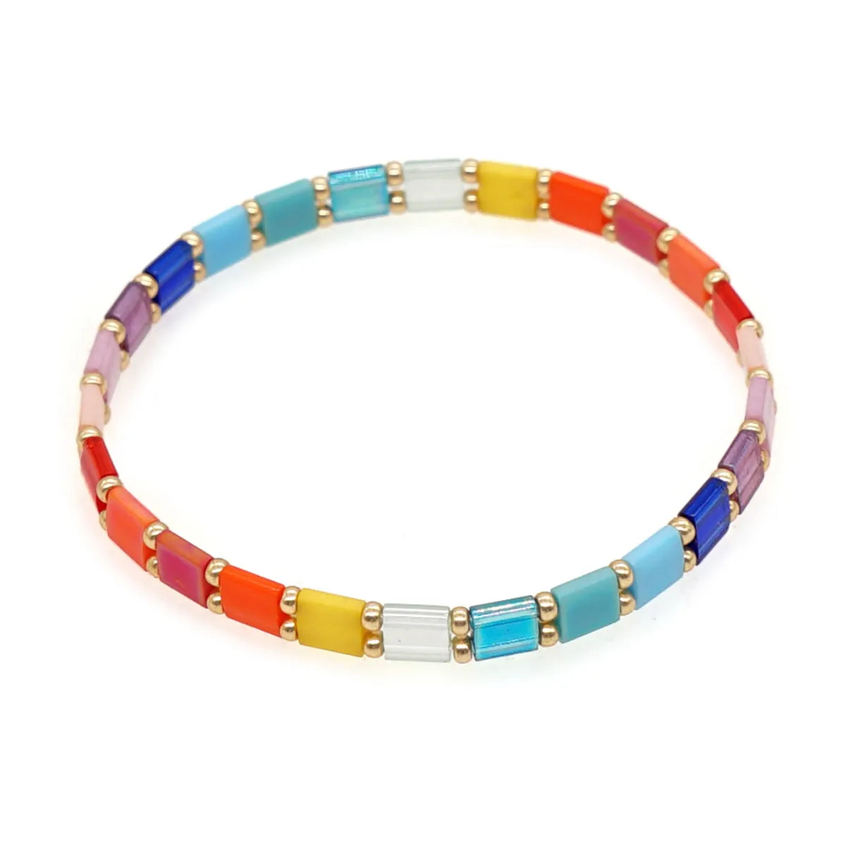 Sweet Geometric Glass Beaded Bracelets