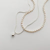 Sweet Geometric Mixed Materials Irregular Plating Artificial Pearls Necklace 1 Piece