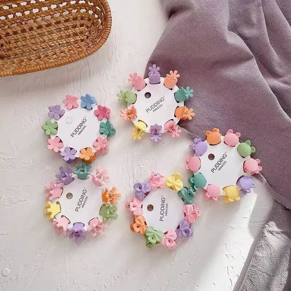 Sweet Handmade Bow Grip Hair Clip For Children Solid Color Mini Princess Hair Accessory In Plastic And Resin