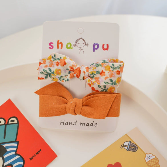 Sweet Handmade Fabric Bow Hair Clip For Children Cute Floral Side Bangs Hairpin Hair Accessory For Little Girls
