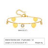 Sweet Heart Shape 201 Stainless Steel 18K Gold Plated Zircon Bracelets In Bulk