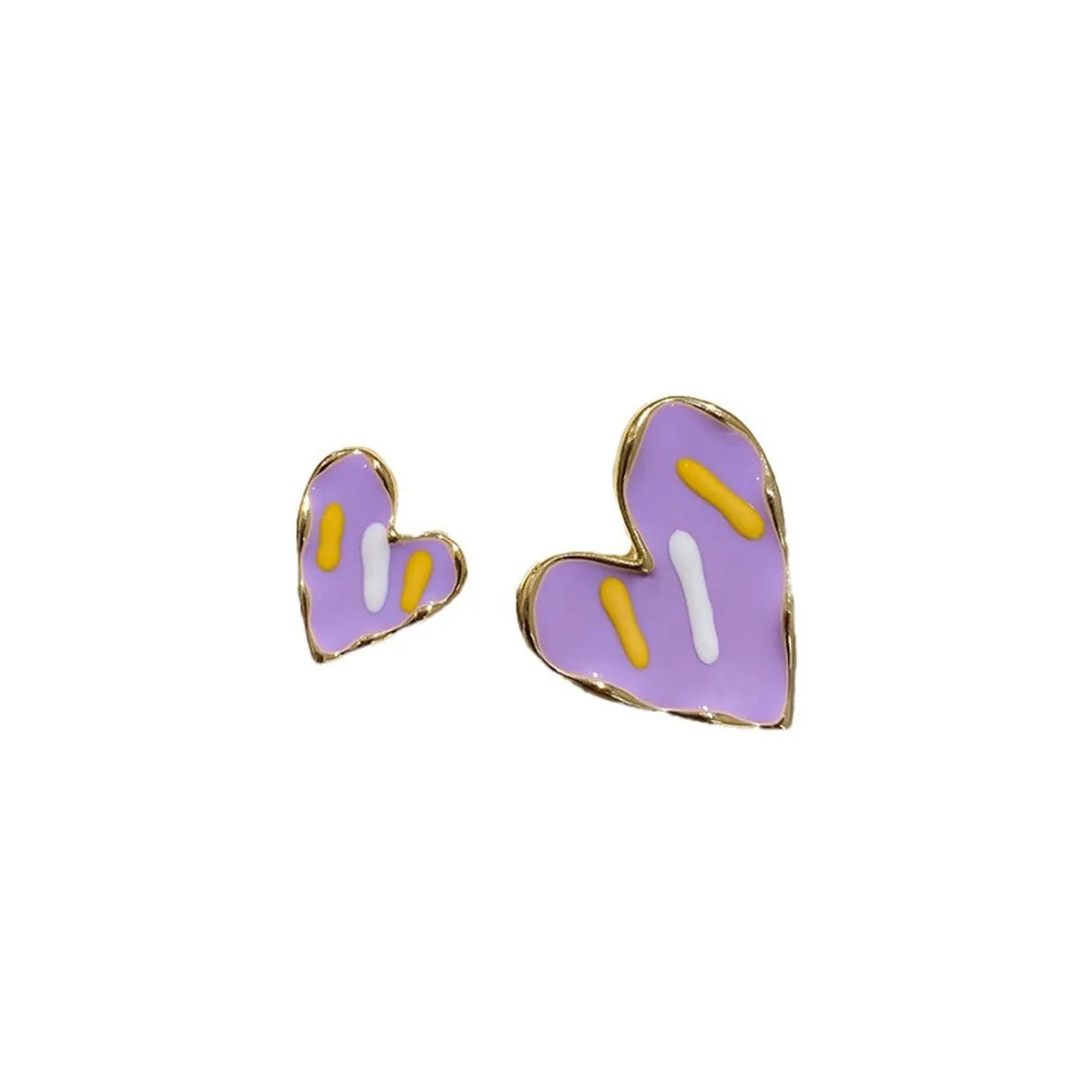 Sweet Heart Shape Alloy Enamel Ear Studs