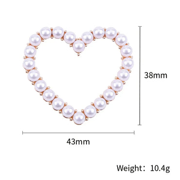 Sweet Heart Shape Alloy Inlay Artificial Pearls Women'S Brooches