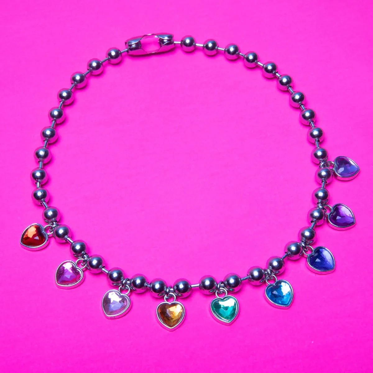 Sweet Heart Shape Alloy Inlay Rhinestones Women's Necklace