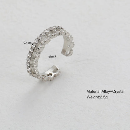 Sweet Heart Shape Alloy Inlay Rhinestones Women's Rings