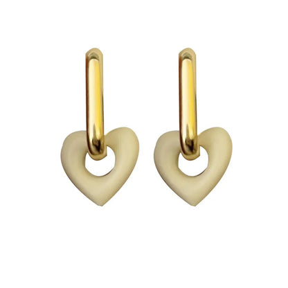 Sweet Heart Shape Alloy Stoving Varnish Women'S Drop Earrings