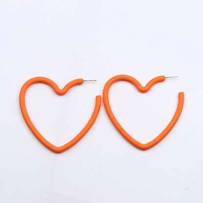 Sweet Heart Shape Arylic Spray Paint Women's Ear Studs