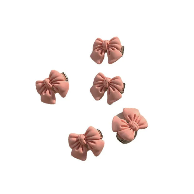 Sweet Heart Shape Bow Knot Plastic Resin Hair Clip