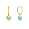 Sweet Heart Shape Copper Enamel Drop Earrings 1 Pair