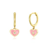 Sweet Heart Shape Copper Enamel Drop Earrings 1 Pair