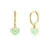 Sweet Heart Shape Copper Enamel Drop Earrings 1 Pair