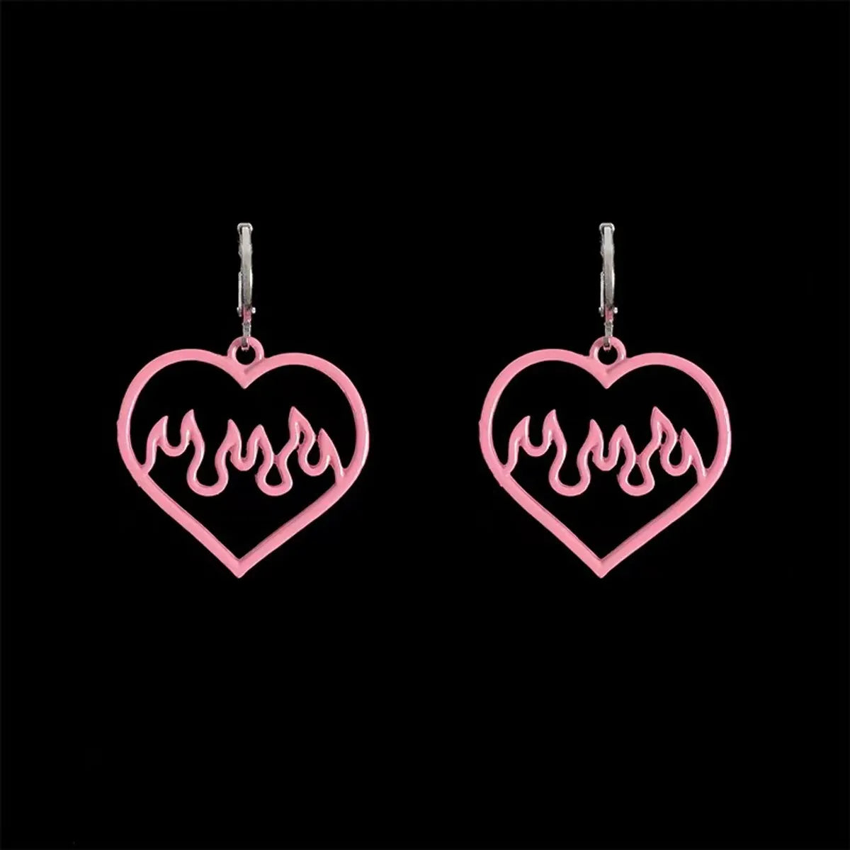 Sweet Heart Shape Dragonfly Butterfly Metal Stoving Varnish Hollow Out Women'S Drop Earrings 1 Pair