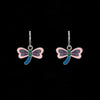 Sweet Heart Shape Dragonfly Butterfly Metal Stoving Varnish Hollow Out Women'S Drop Earrings 1 Pair