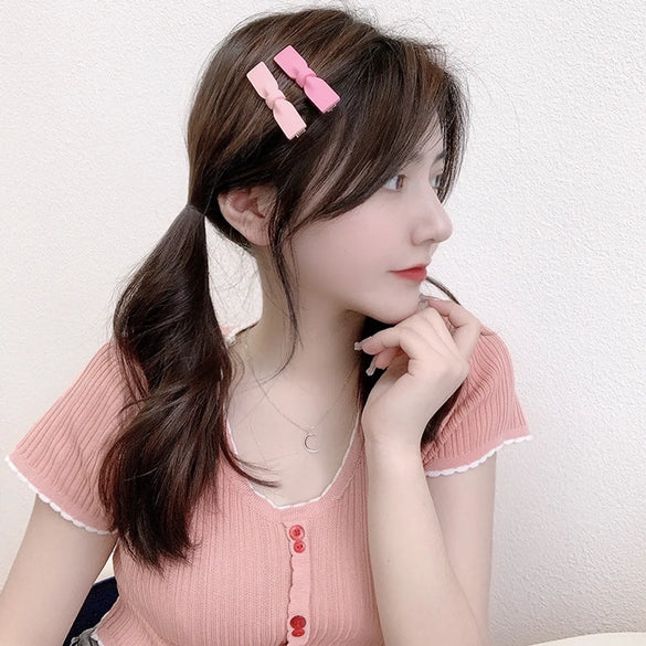 Sweet Heart Shape Flower Alloy Flowers Hair Clip 1 Set