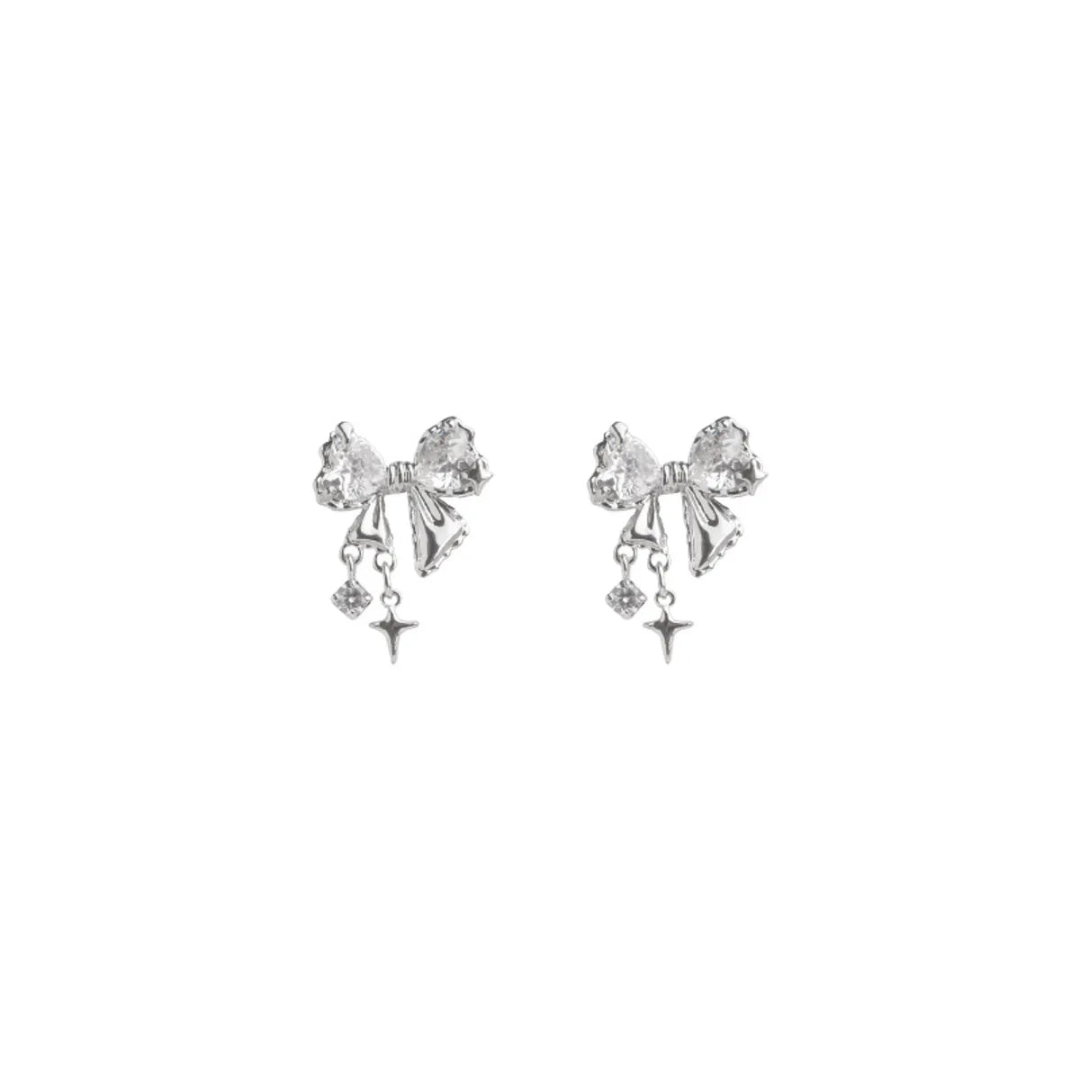 Sweet Heart Shape Flower Alloy Plating Inlay Rhinestones Opal Pearl Women'S Hoop Earrings Drop Earrings Ear Studs 1 Pair