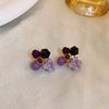 Sweet Heart Shape Flower Bow Knot Alloy Beaded Plating Inlay Artificial Pearls Rhinestones Women'S Drop Earrings