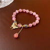 Sweet Heart Shape Flower Shell Alloy Beaded Plating Inlay Rhinestones Opal Women'S Bracelets